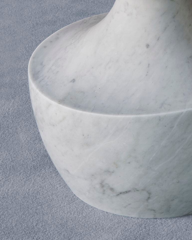 Круглый мраморный обеденный стол с ореховой столешницей Potocco Амфора ARCH-00109961 - Вид №1