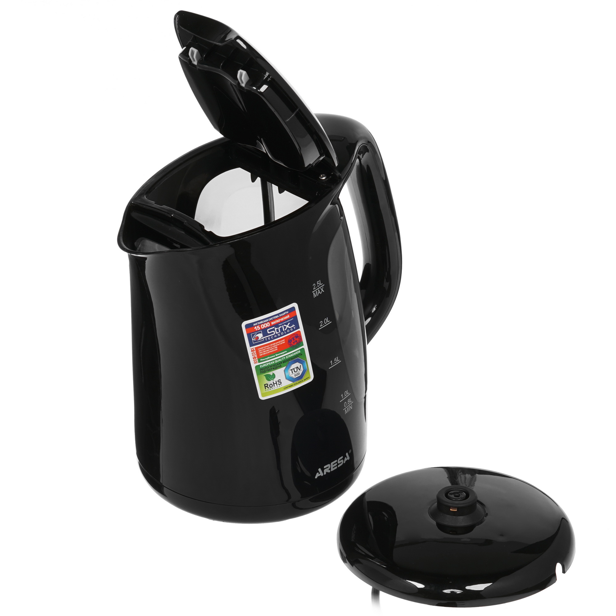 8165708 Электрочайник Aresa AR-3455 черный STDN-0073376 - Вид №3
