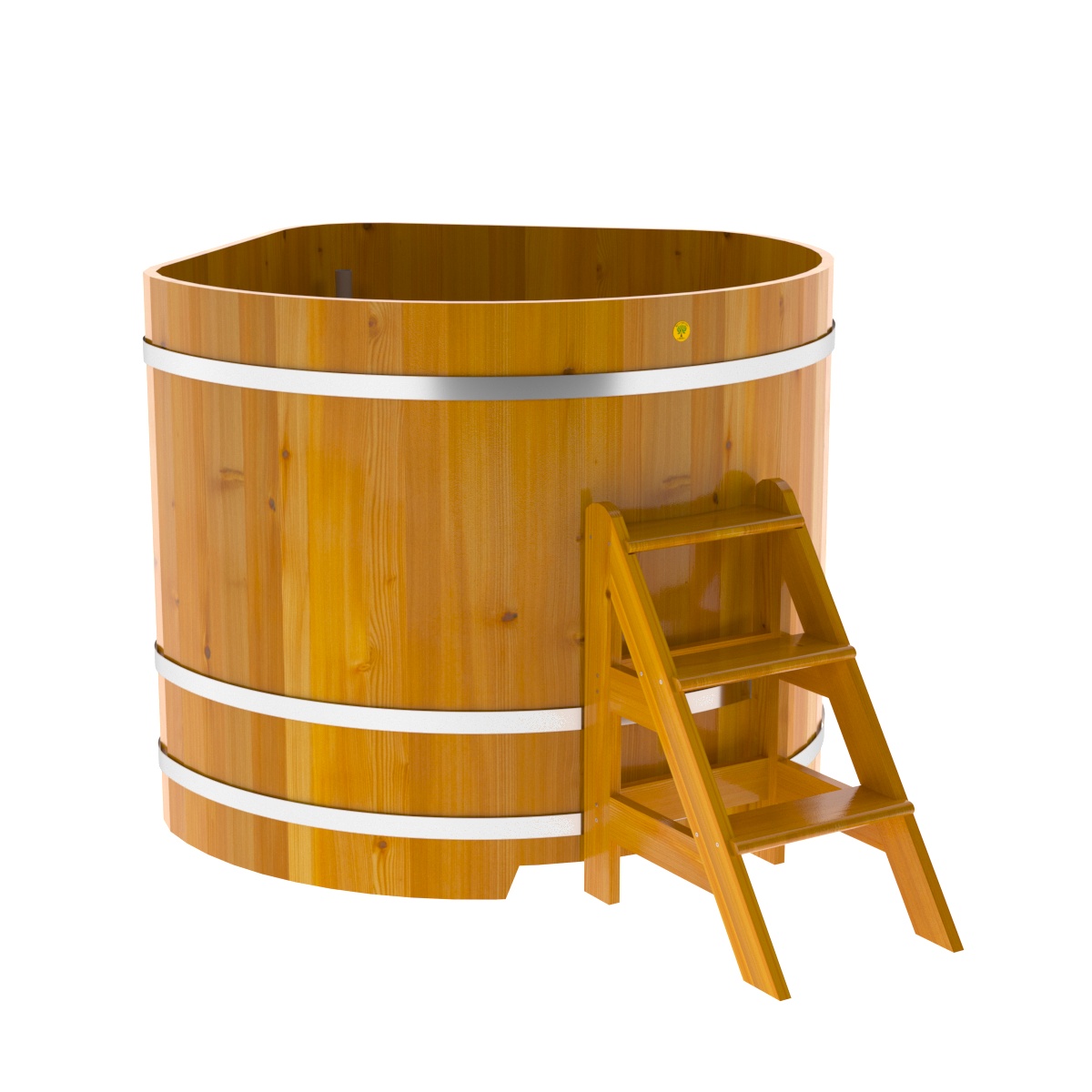 2322 Купель угловая из лиственницы Рустик 1,37х1,37х1,2 натуральная Alyarus 