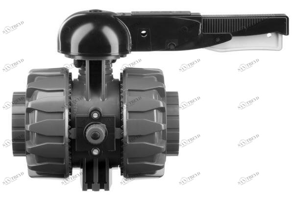 SANIT 842700210725401 2-ходовой шаровой кран R 2 1/2 - 4, ВКД DualBlock®, PVC-U, резьбовые втулки 