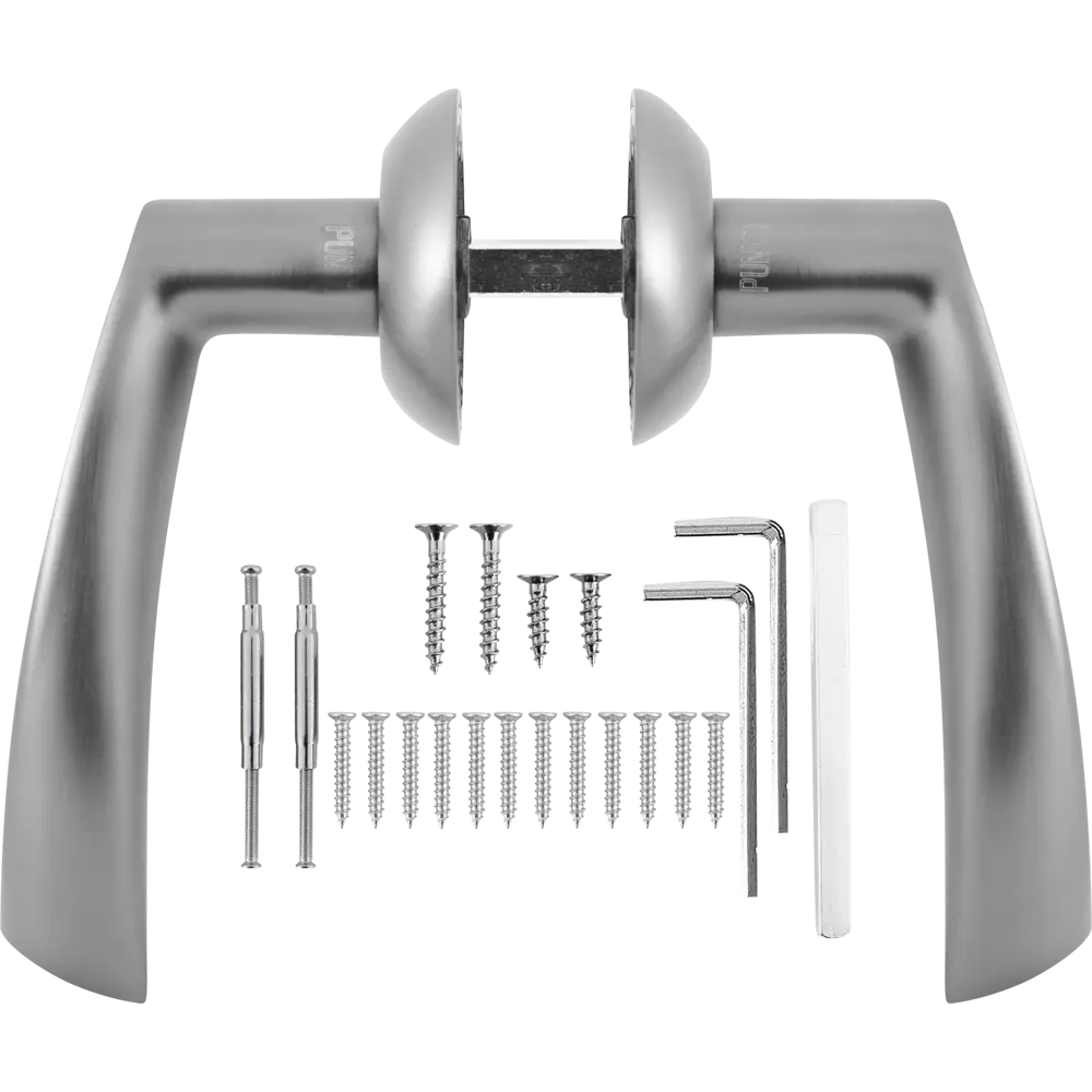Дверные ручки Punto Crona с запиранием комплект цвет графит STLM-2088555 - Вид №1
