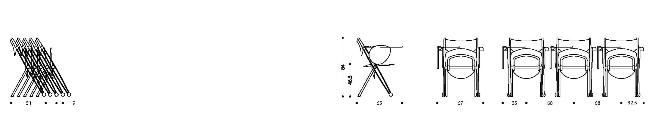 Складной стул для конференций с откидывающейся крышкой LAMM Conpass ARCH-00039297 - Вид №8