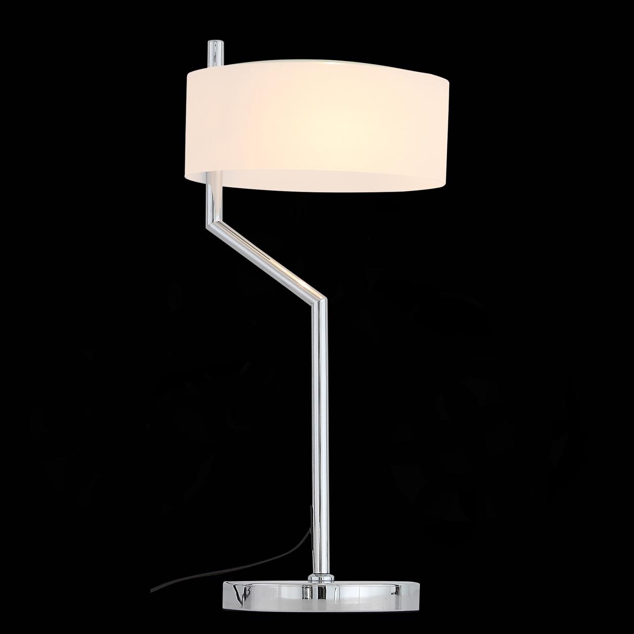 Настольная лампа белая со стеклянным абажуром Foresta SL483.504.01 ST LUCE КЛАССИЧЕСКИЕ 328969 Белый;хром  - Вид №3