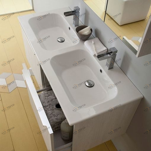 Раковина консольная двойная А735 Arbi Qubo 121 Раковины