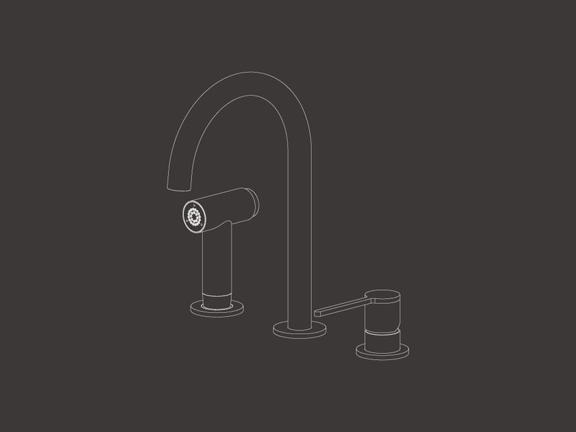 Смеситель для кухни с 3 отверстиями из нержавеющей стали со съемным ручным душем CEADESIGN INNOVO ARCH-00053452