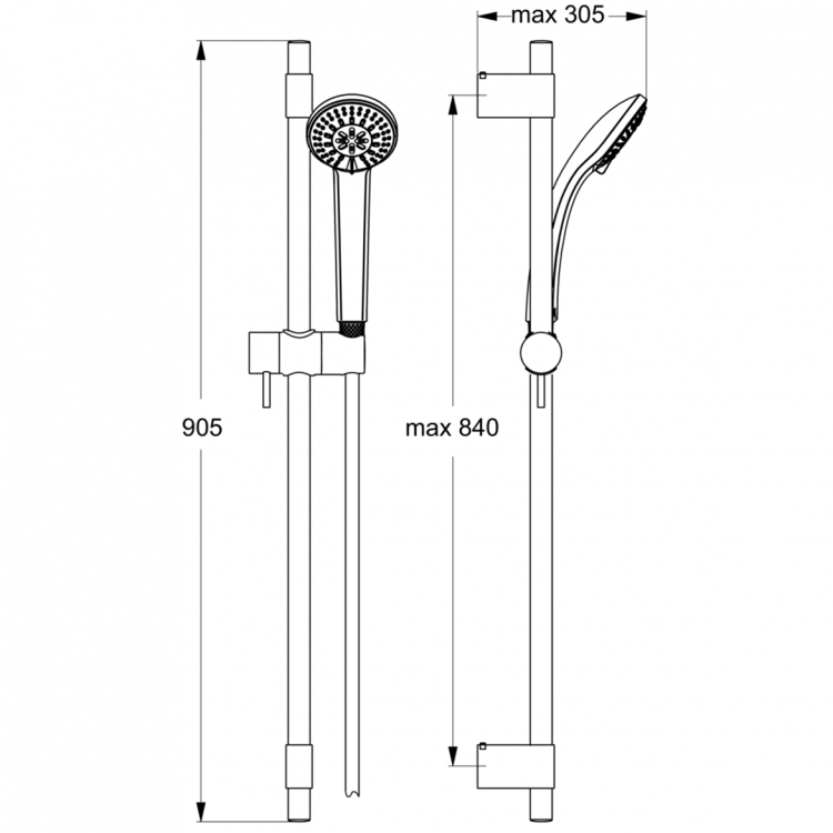 B9832AA Душевой гарнитур Ideal Standard IDEALRAIN PRO  - Вид №1