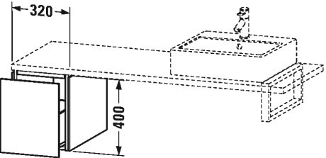 LC583009191 L-Cube Шкафчик для консоли Серо-коричневый декор Duravit - Вид №1