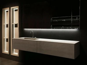 RIFRA Подвесная тумба под умывальник с ящиками из шиферного бетона K.kube