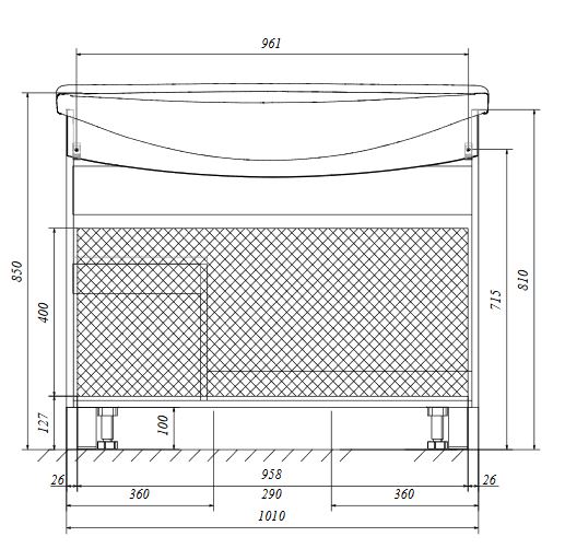 У94491 Тумба Lina Classic New 105Н 1в.я 3д Белый глянец 1 Marka Lina Classic  - Вид №6