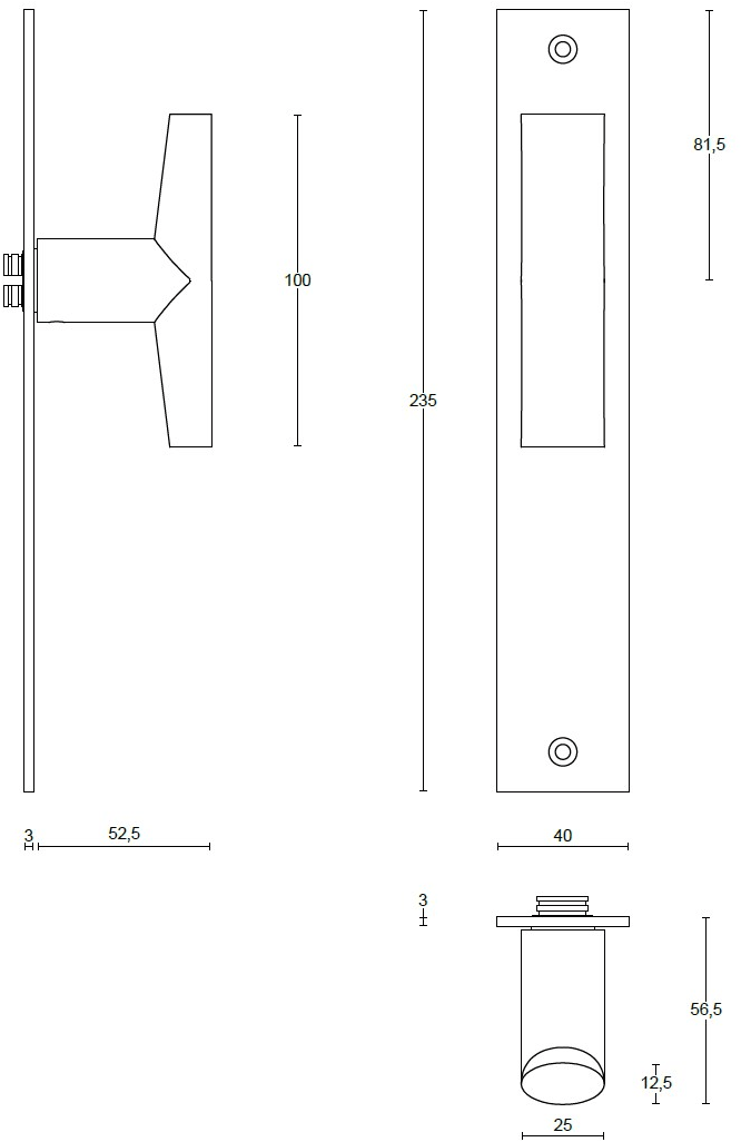 Formani Ручка из нержавеющей стали на пластине Inc 3601d024inxx0f - Вид №1
