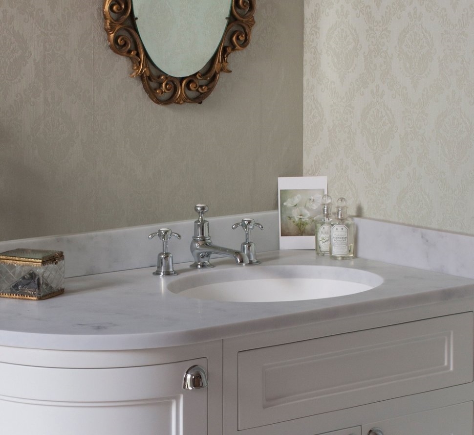 Смеситель для раковины на 3 отверстия с донным клапаном [AN12]  Burlington T14-QT, T2  - Вид №3