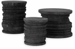 BAXTER Круглый журнальный столик из массива дерева Bidu