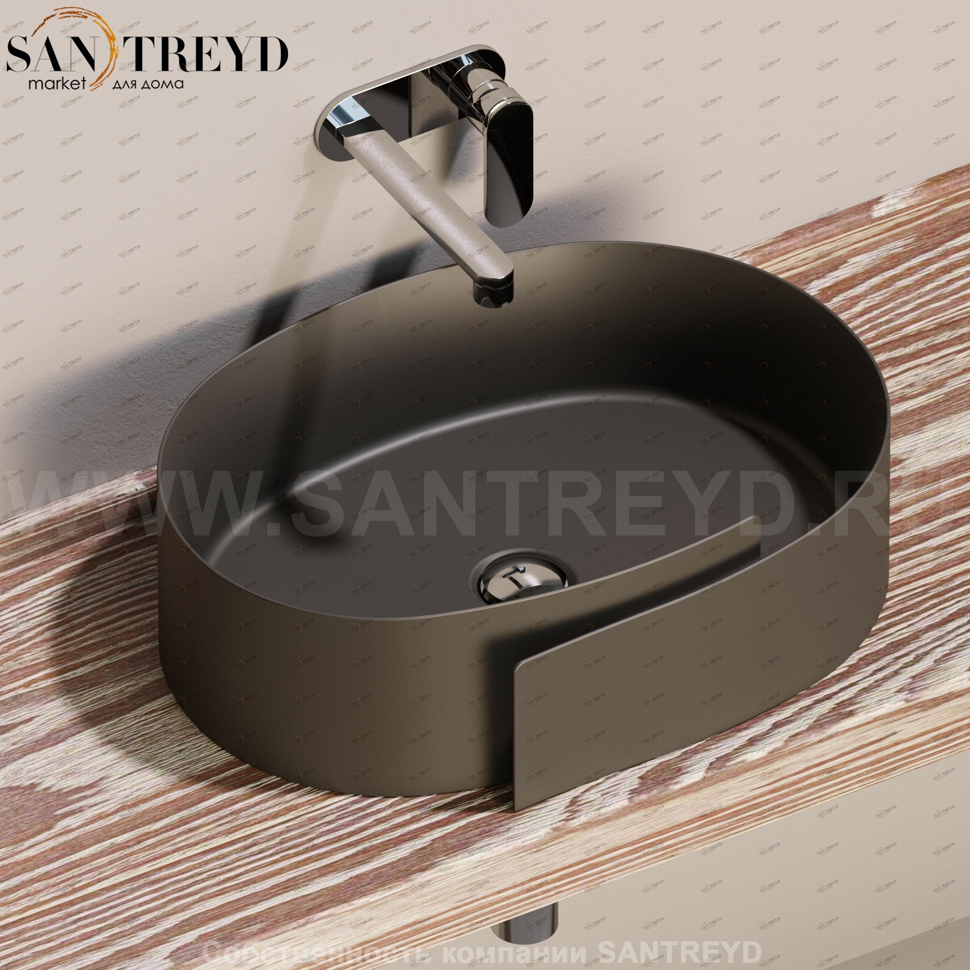 RL56L7006 Накладная раковина на столешницу  овальная Ceramica Flaminia Roll