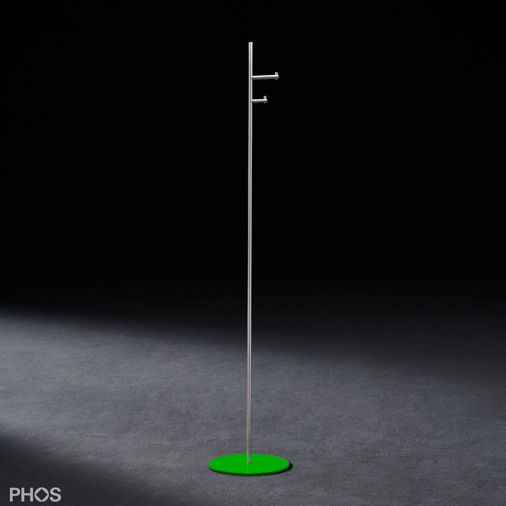 GSTS2S-BPGr Вешалка для одежды с 2 крючками, основание: зеленое. PHOS 