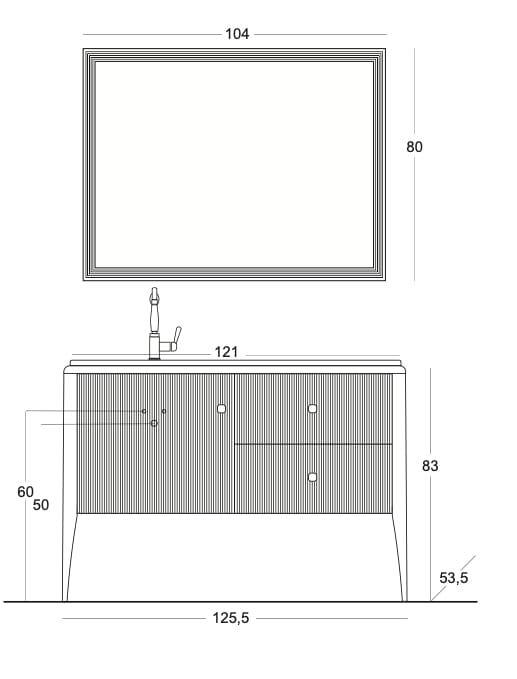 Напольный умывальник с зеркалом Gaia Mobili Contemporary ARCH-00081972 - Вид №8