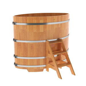 1534 Купель овальная из сращенных ламелей лиственницы 1,02х1,68х1,4 натуральная Alyarus