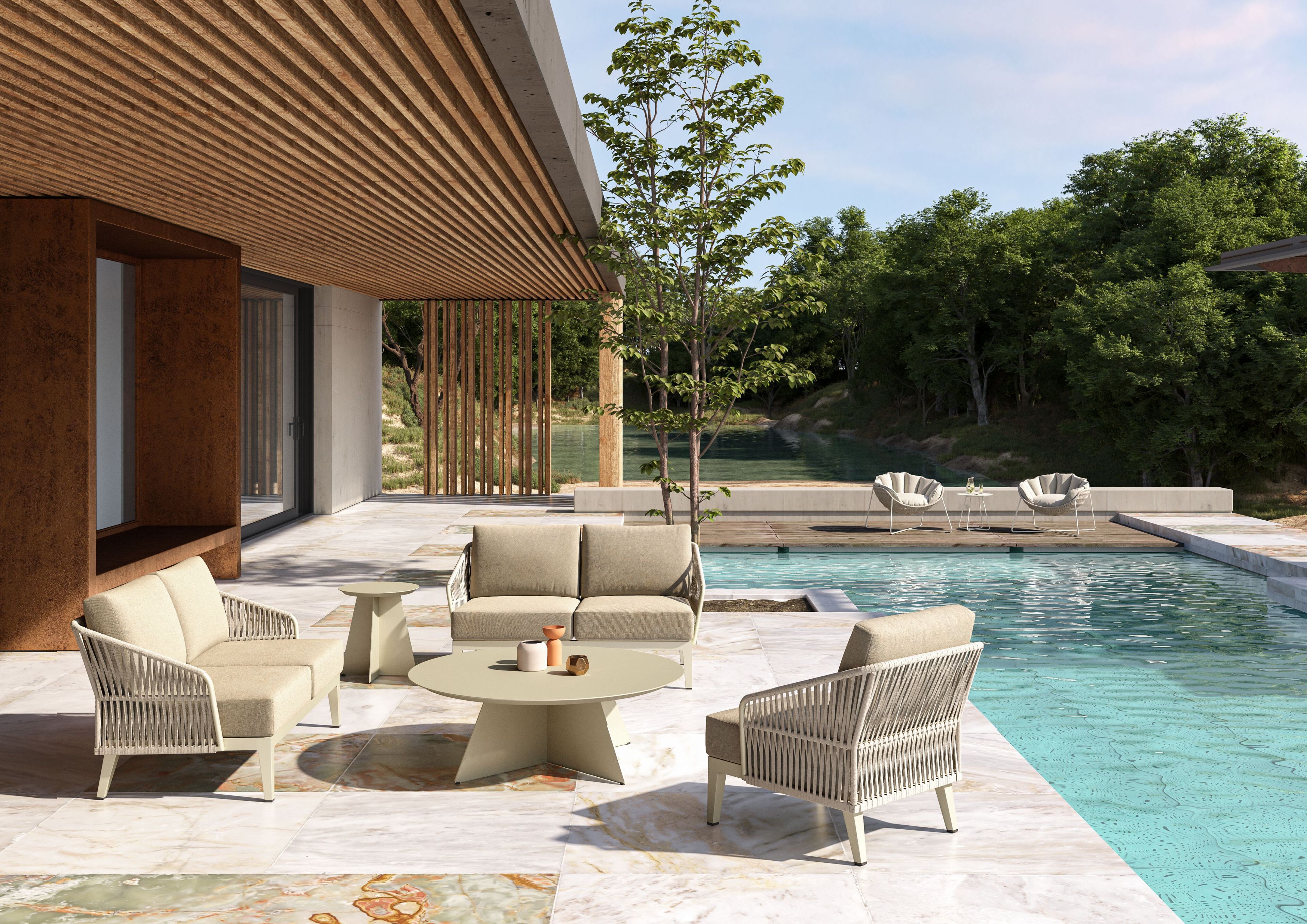 2-местный тканевый садовый диван VINEKO Mia ARCH-00023798 - Вид №2