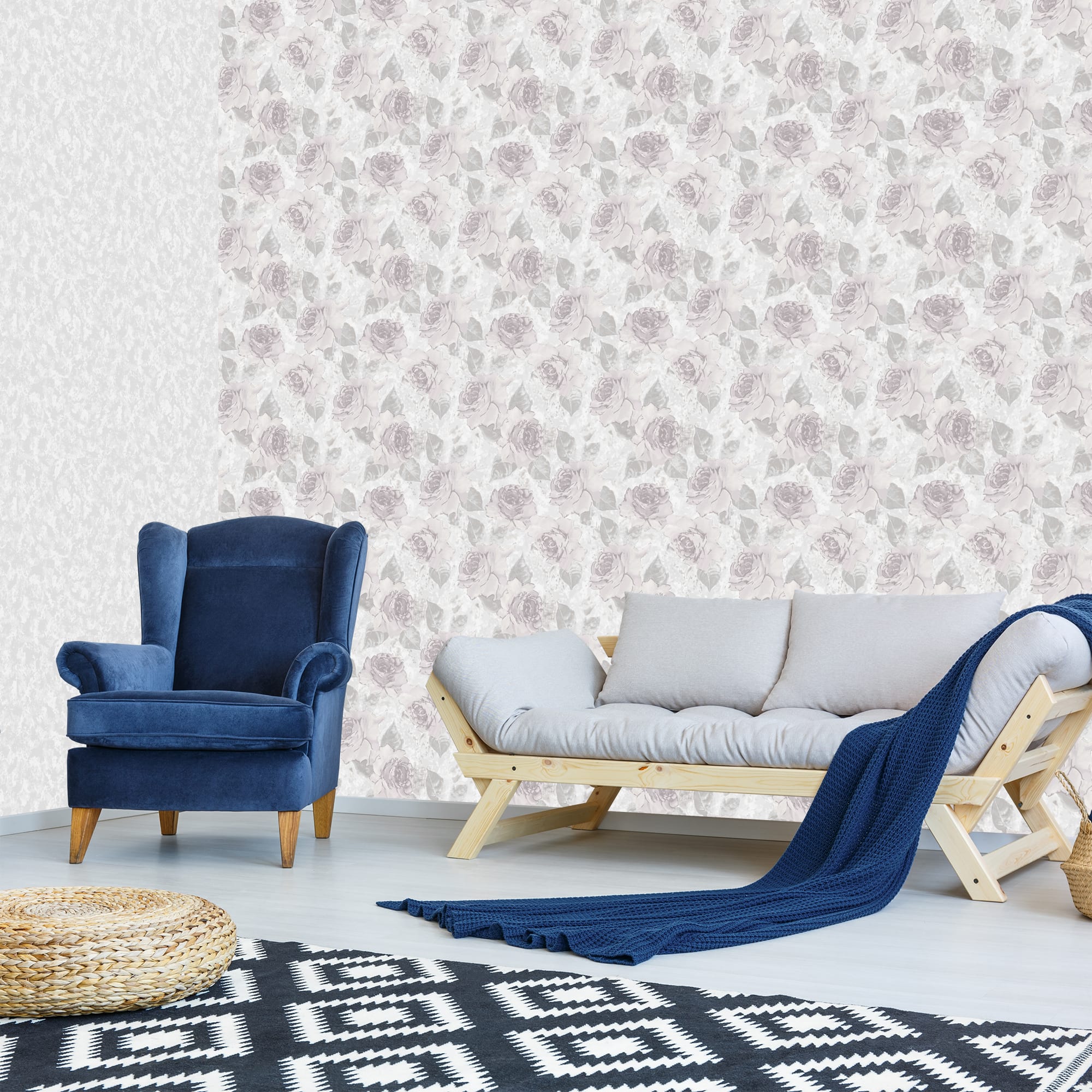 82134656 Обои флизелиновые фиолетовые 0.53 м 70105-560 Розы Santreyd  - Вид №3