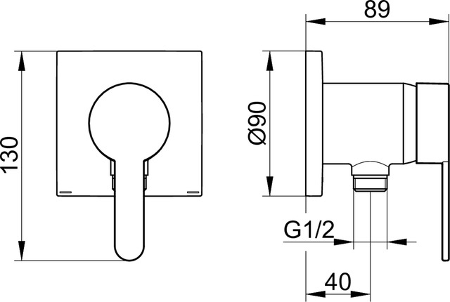 59552010302 Встраиваемый однорычажный смеситель с выводом для шланга DN 15 KEUCO IXMO - Вид №3