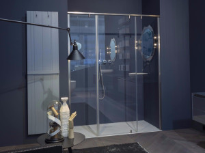 Модульная хрустальная душевая кабина с поворотной дверью