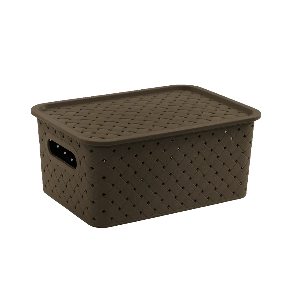 Корзинка с крышкой Violet Береста 23.5x17.3x10.6 см прямоугольная цвет венге STLM-2127573