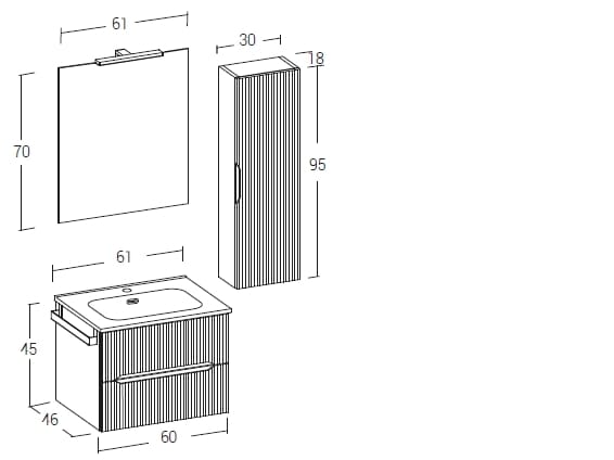 Деревянный подвесной умывальник с держателем для полотенец LEGNOBAGNO Verso ARCH-00046653 - Вид №3