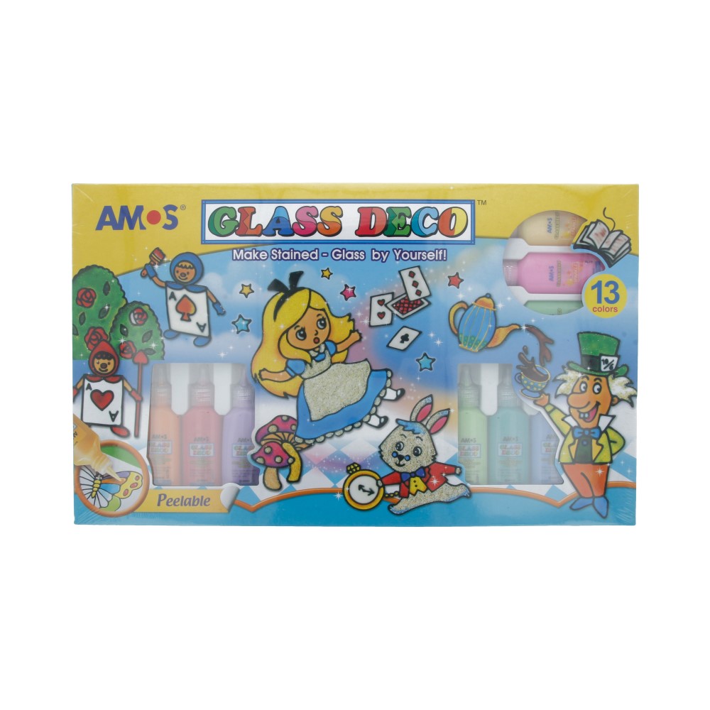 19844 Набор витражных красок 13 цв. 22 мл AMOS 