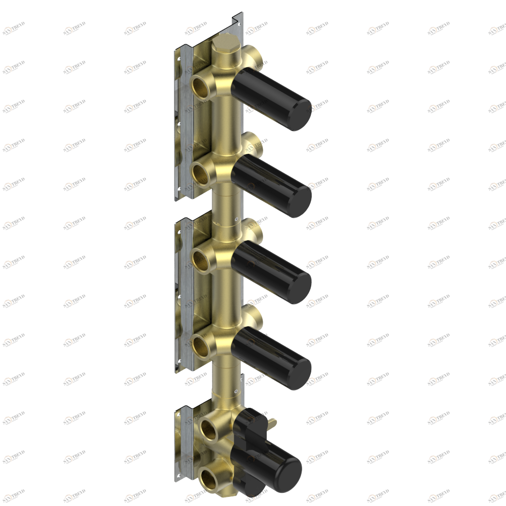 D2A-1440A Скрытая часть термостатического смесителя с 4 выходами Thg-paris Jack Без отделки 