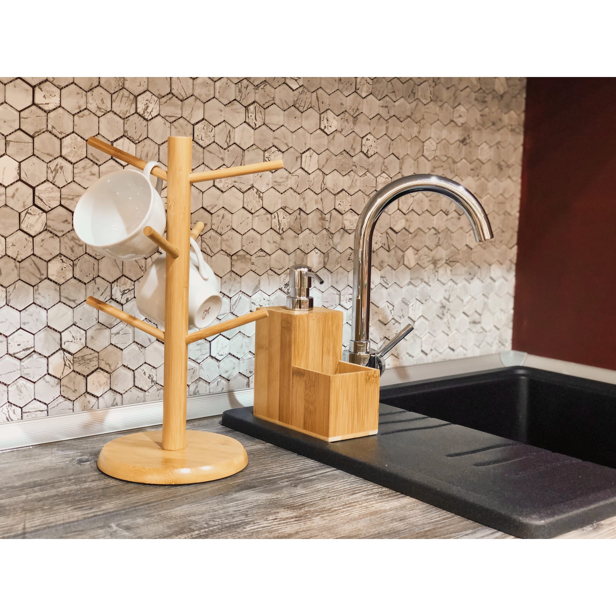 18581229 Держатель чашек BAO, 19,7х34,5 см, бамбук Santreyd  - Вид №2