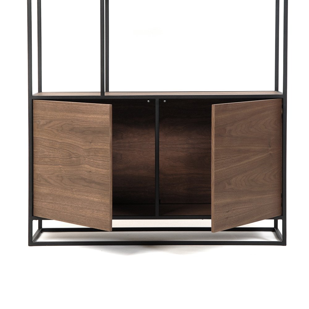 Стеллаж черный, американский орех Makella new black INTELLIGENT DESIGN СТЕЛЛАЖ MAKELLA 260786 Коричневый;черный  - Вид №1