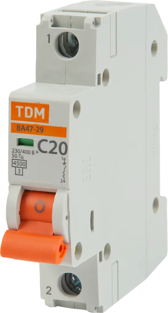 Автоматический выключатель TDM Electric ВА47-29 20А для защиты электросетей 84399475