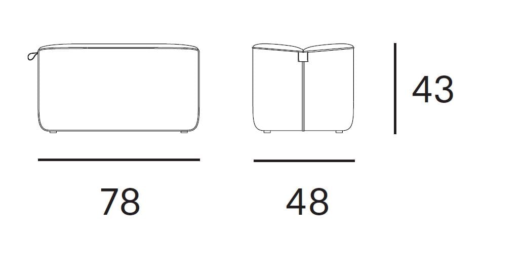 Прямоугольный пуф из ткани Blasco&Vila Pomme ARCH-00059749 - Вид №2