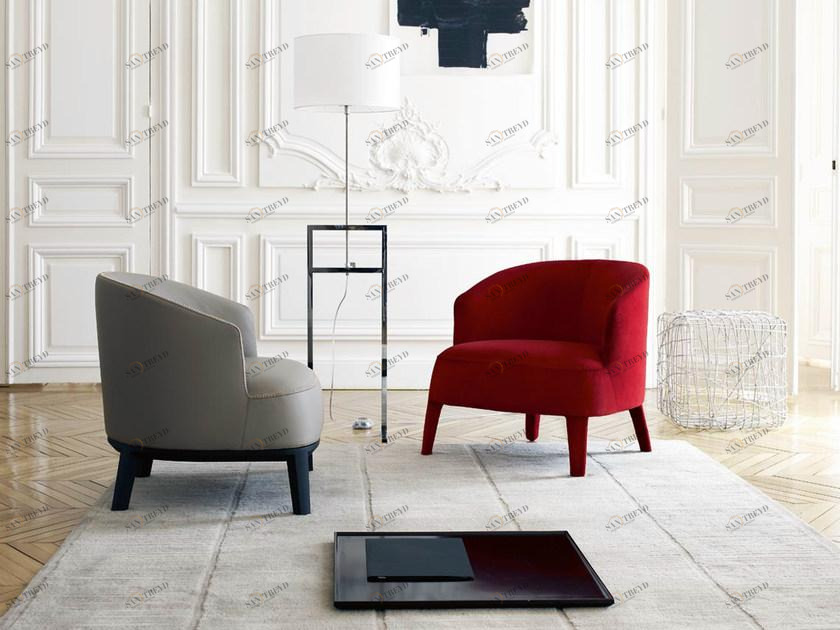 Maxalto Кресло с обивкой из ткани с подлокотниками Febo sun-id-1413258