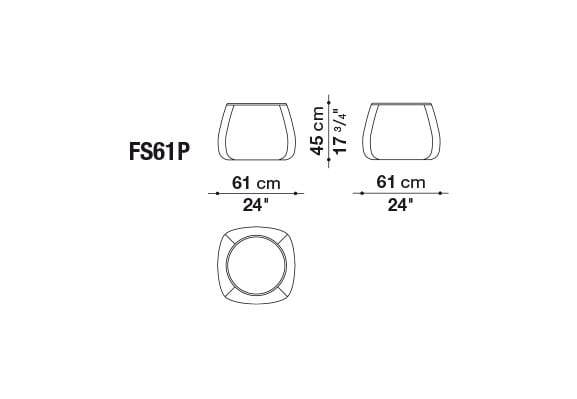 Круглый пуф из ткани B&B Italia Fat Sofa ARCH-00152420 - Вид №3