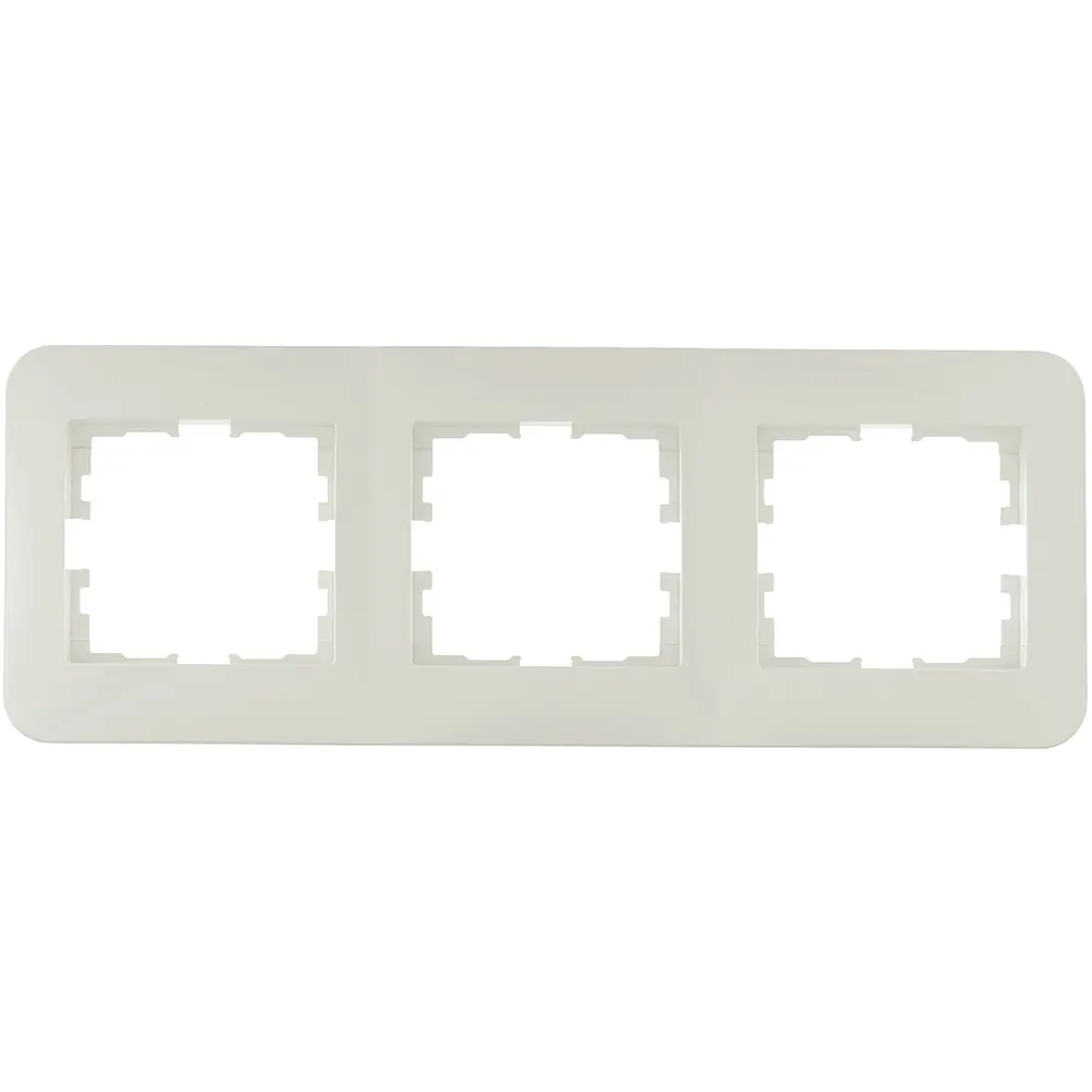 Рамка для розеток и выключателей Lezard Asti 3 поста горизонтальная цвет кремовый STLM-2115511
