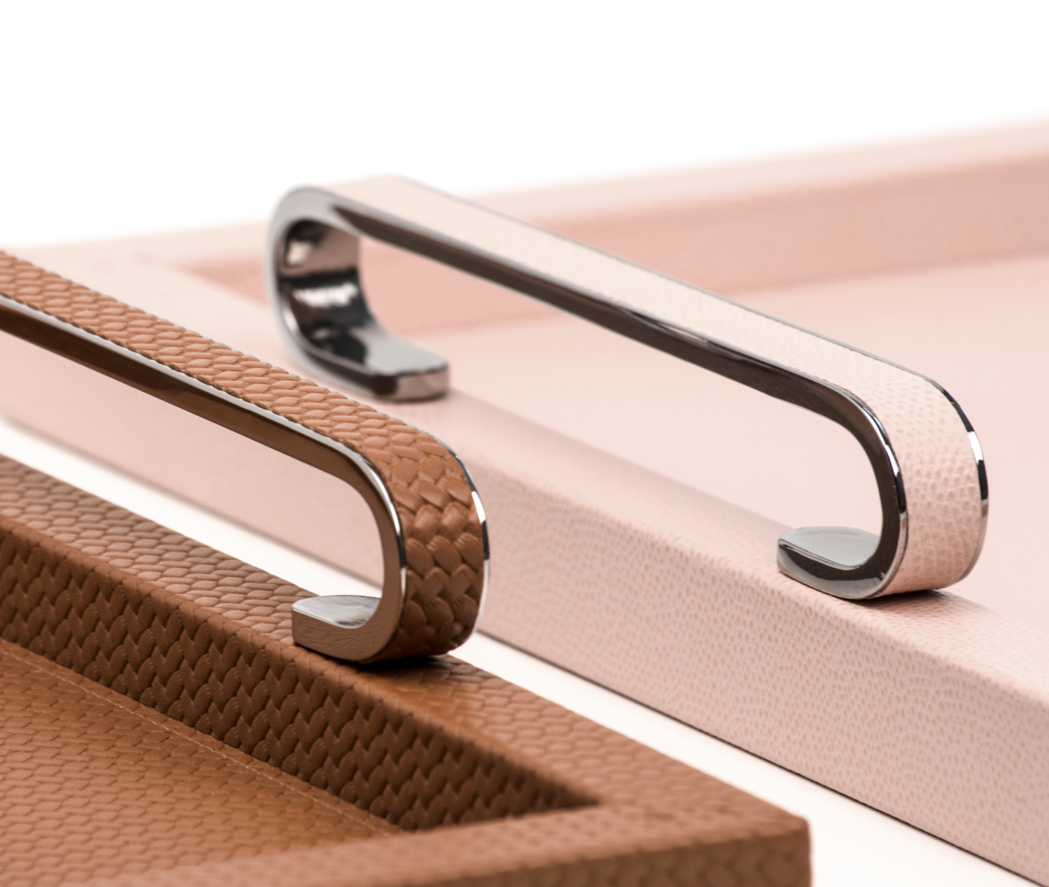 Фоскари Поднос - 50X37 см/металл-хром/тканая кожа_кремовый Pinetti 00.1912.061.027 - Вид №5