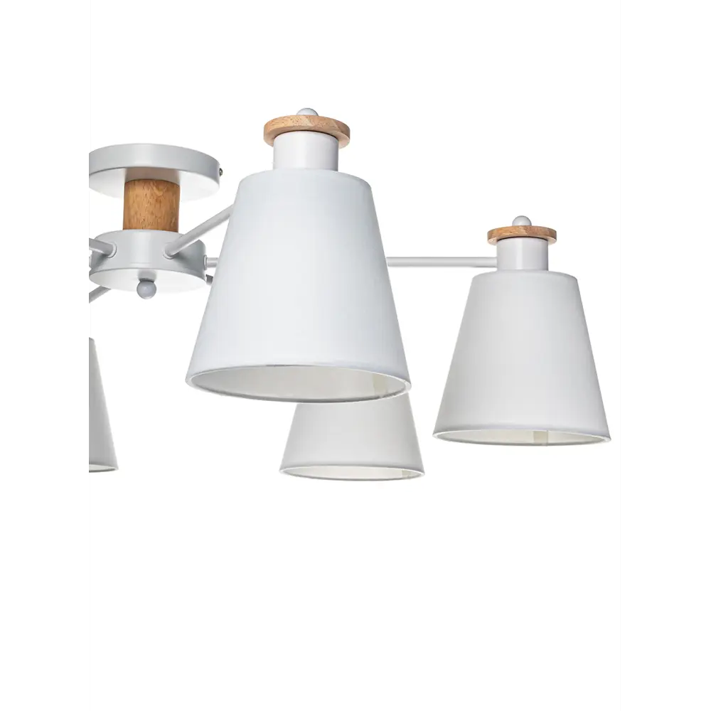Люстра потолочная Lamplandia Textile L1494, 6 ламп, 18 м², цвет белый STLM-2005463 - Вид №3