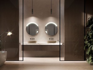 Двойной подвесной умывальник с ящиками