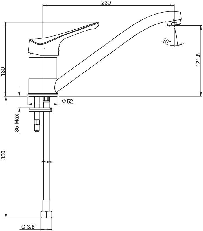 Paini Pilot 04CR573 смеситель для кухни - Вид №2