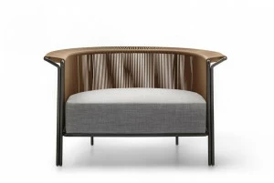 Lema Кресло из кожи и ткани с подлокотниками