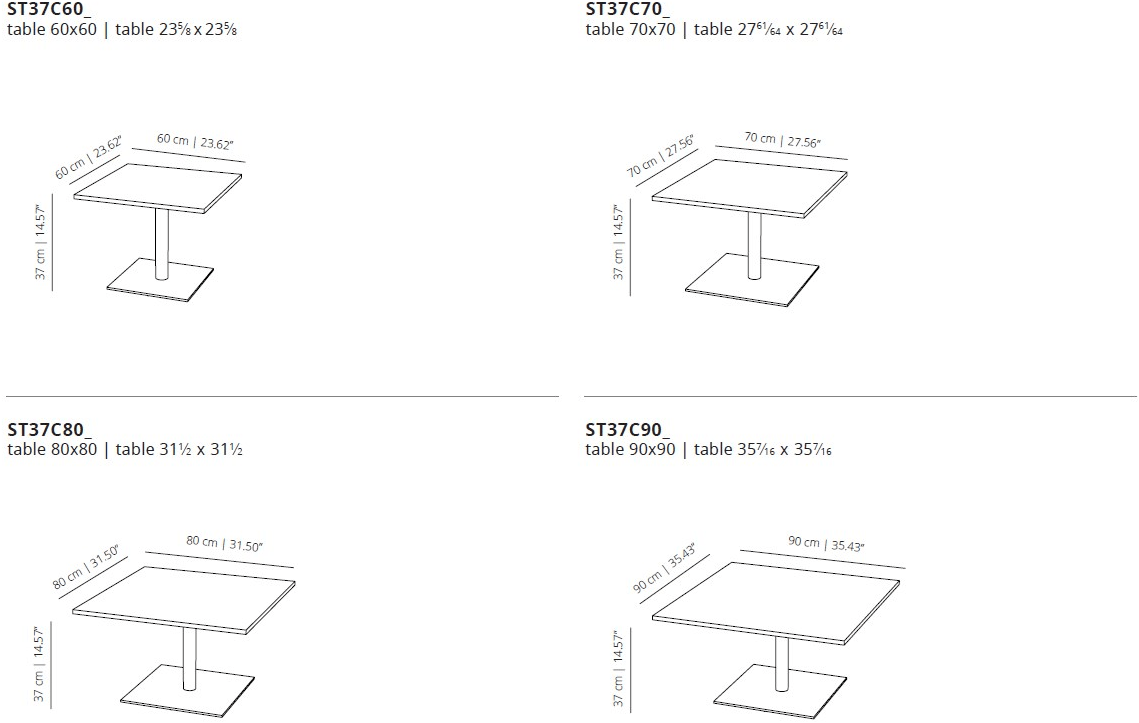 Viccarbe Низкий квадратный стол из ламината Stan sun-id-1512894 - Вид №2