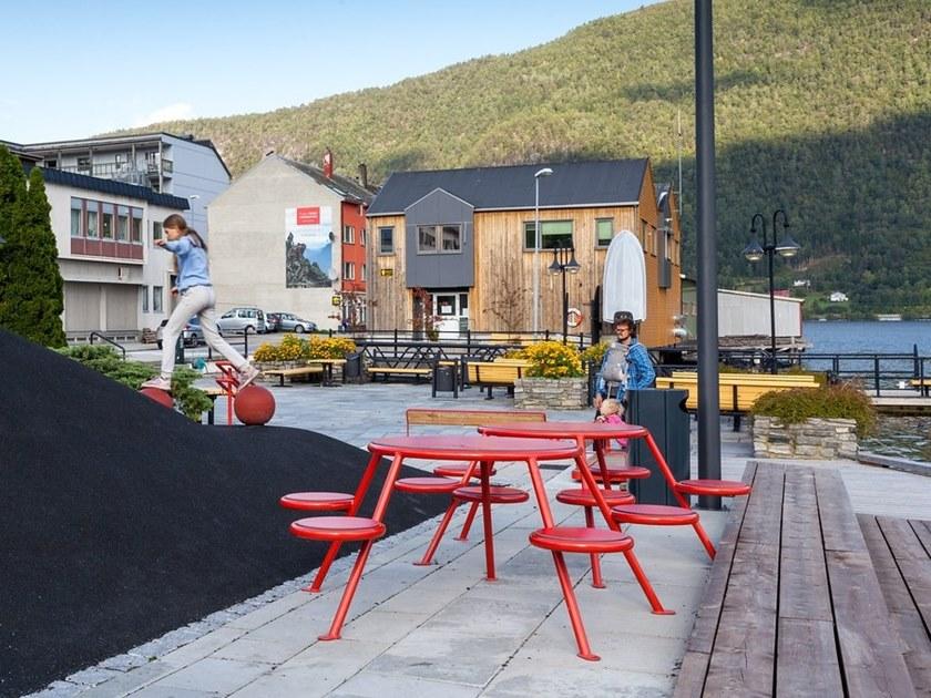 VESTRE Стол HPL для общественных мест со встроенными стульями sun-id-1417334 - Вид №3