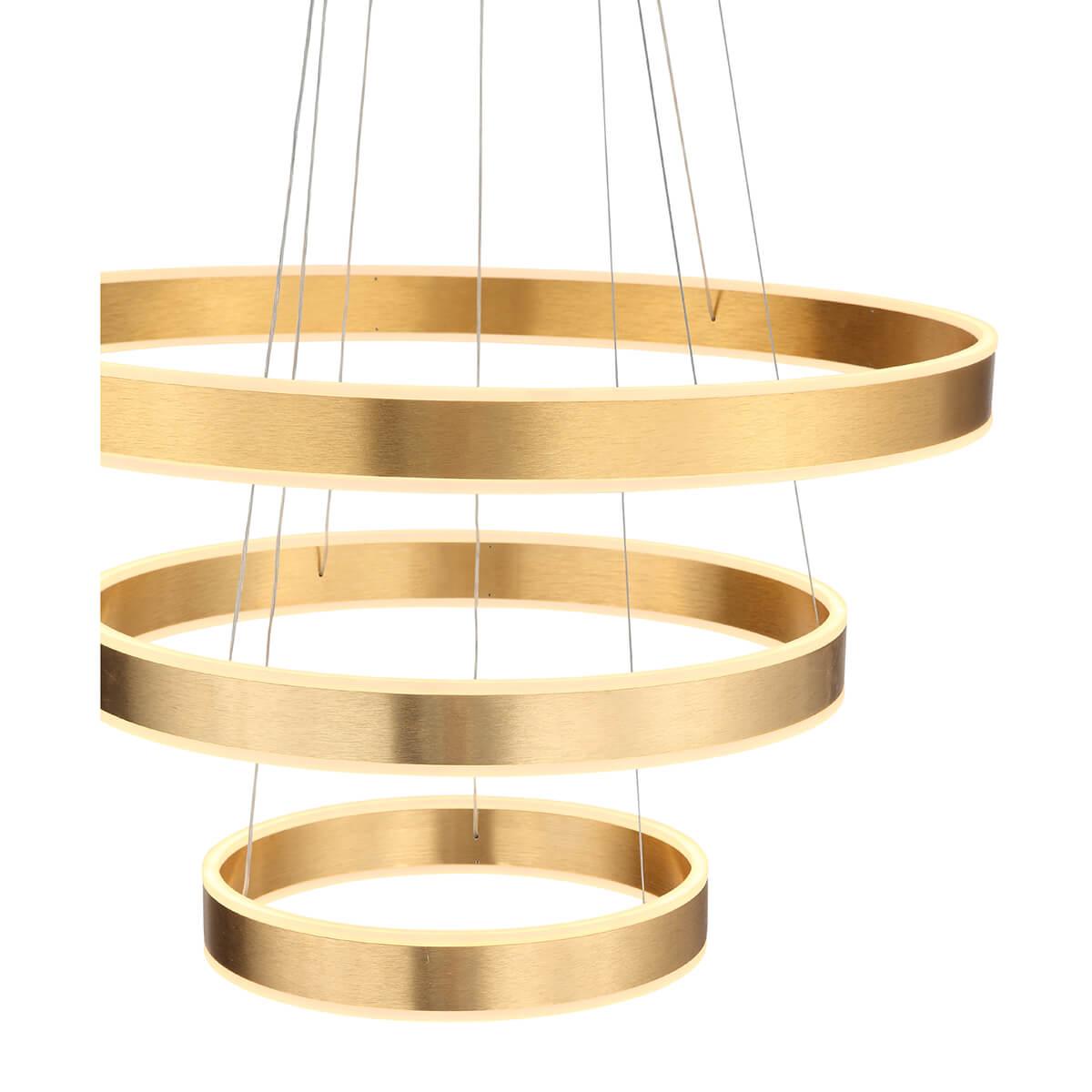 Люстра светодиодная подвесная золото 3 яруса ST Luce Onze SL944.203.03 ST LUCE ДИЗАЙНЕРСКИЕ, ONZE 00-3834524 Белый;золото  - Вид №3
