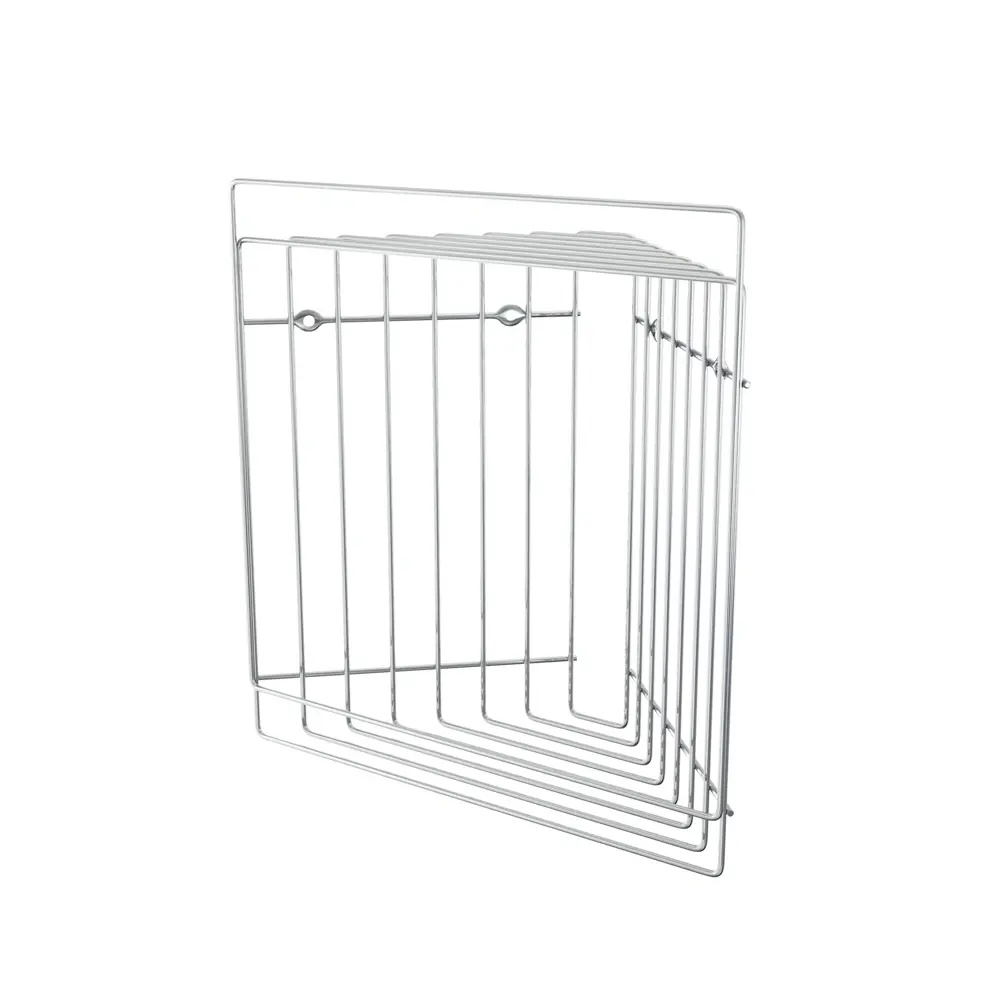 Полка для ванной комнаты Style двухъярусная угловая 22x22x29.5 см, металл, цвет хром LEMER STLM-2118553