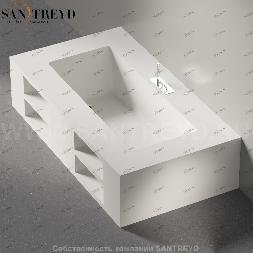 Ванна свободностоящая CARTESIO с местом хранения белая Agape AVAS0981ZO