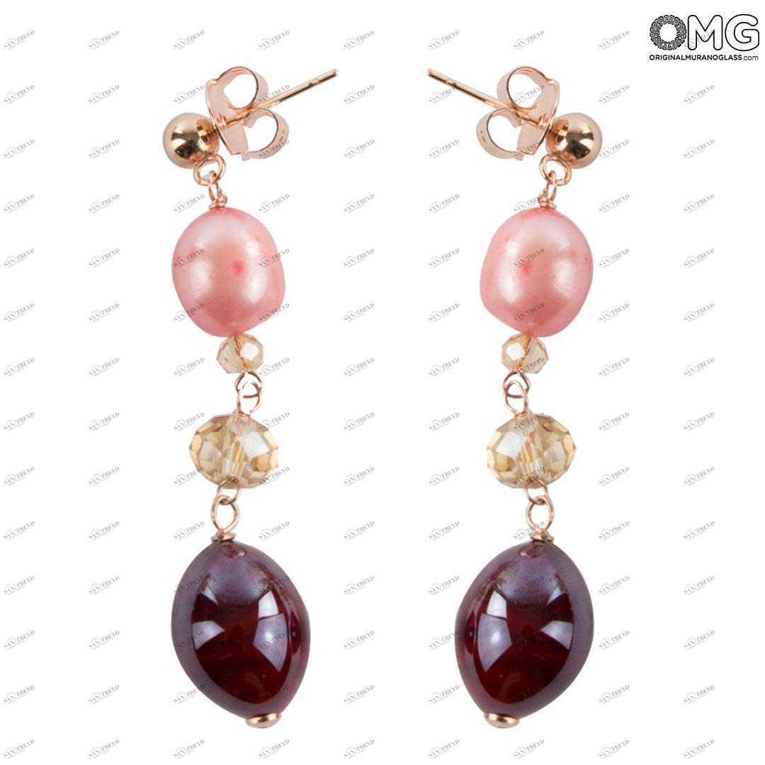 3964 ORIGINALMURANOGLASS Серьги Лепестки - Коллекция Antica Murrina - муранское стекло OMG 3 см 