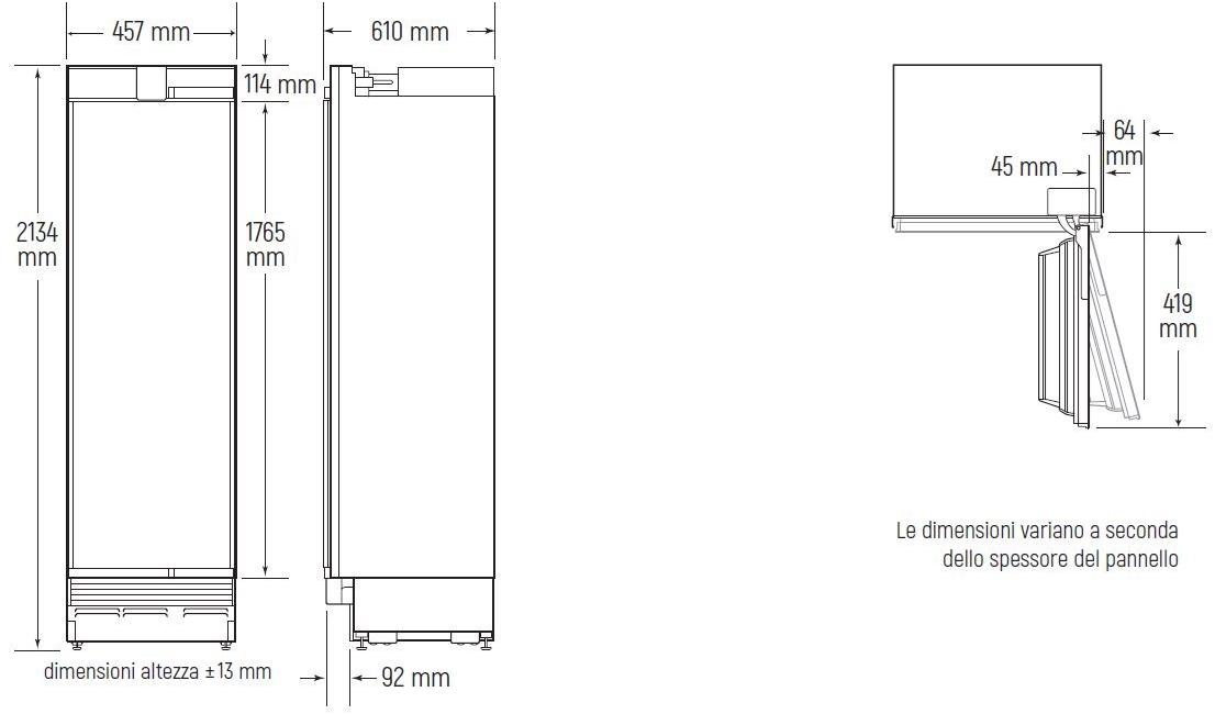 Sub-Zero Встраиваемый вертикальный морозильник из нержавеющей стали класса а Designer Icbic-18fi  - Вид №1