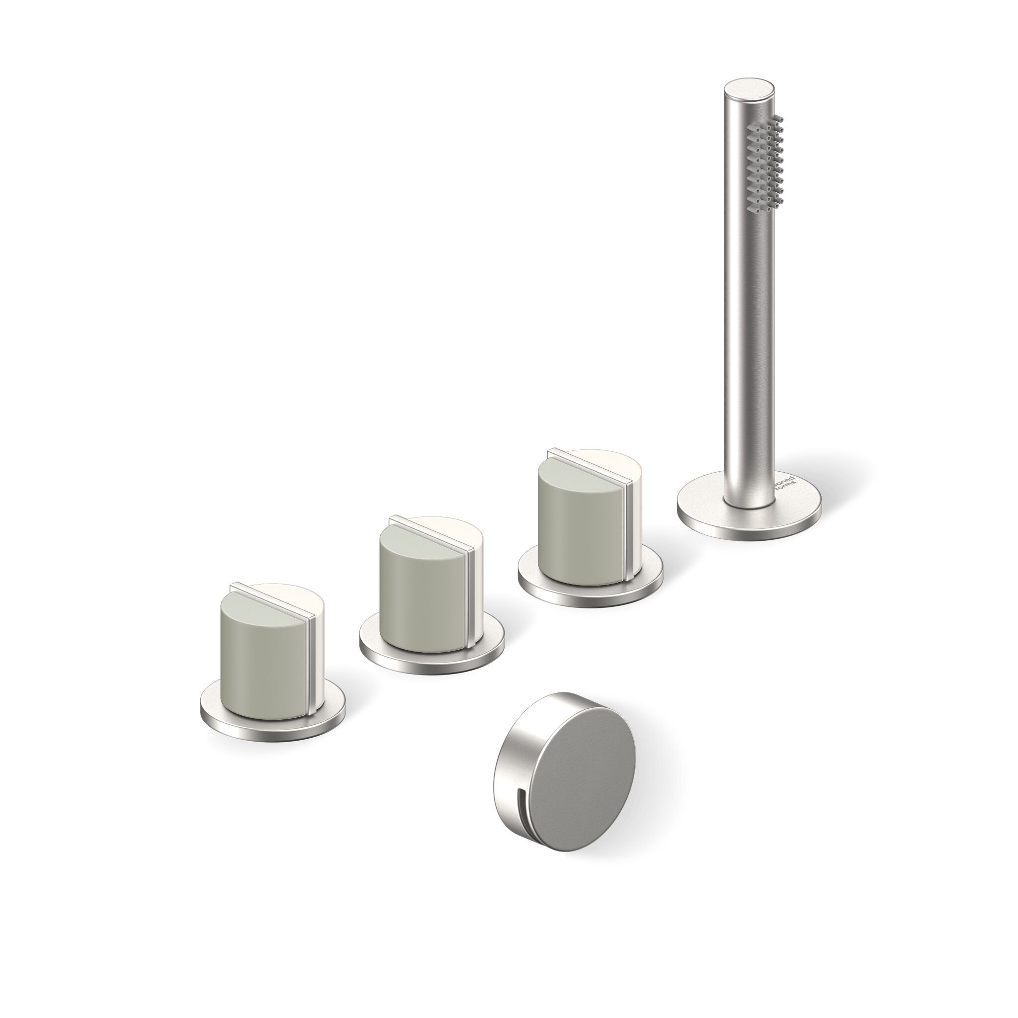 Утопленный набор для ванны с 4 отверстиями и ручным душем Varied Forms Macaron ARCH-00150419 - Вид №8