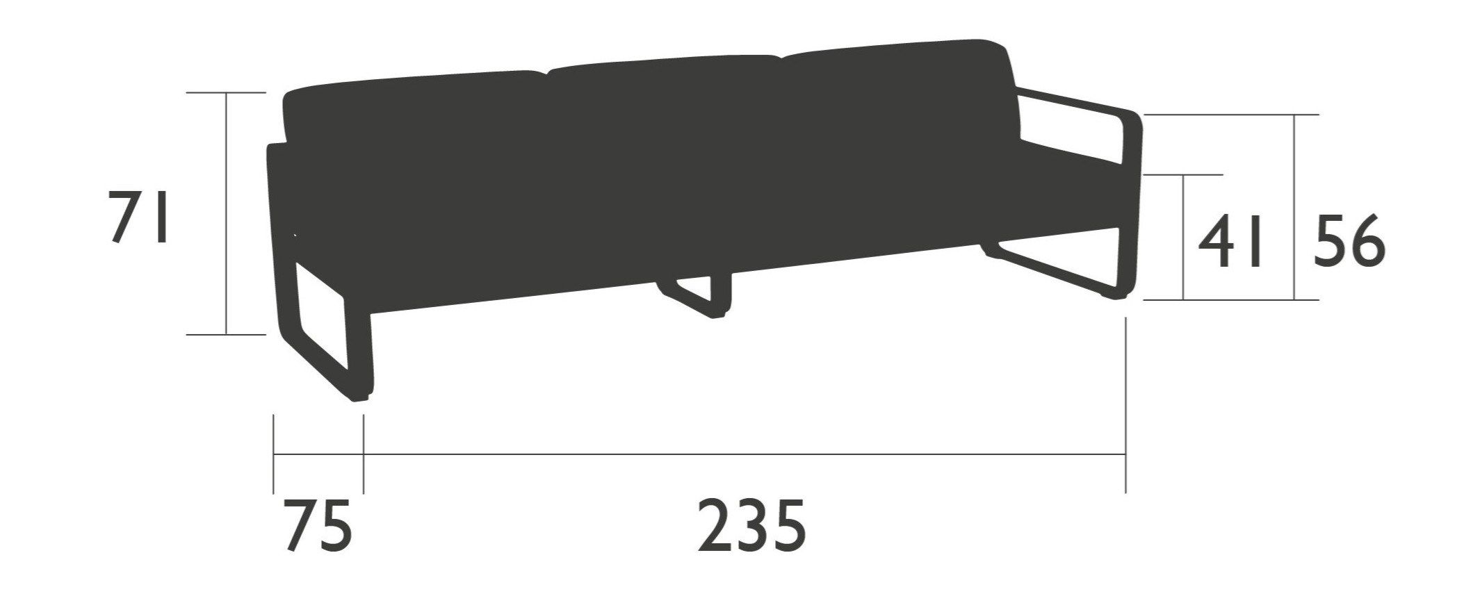3-местный тканевый садовый диван Fermob Bellevie ARCH-00069064 - Вид №4