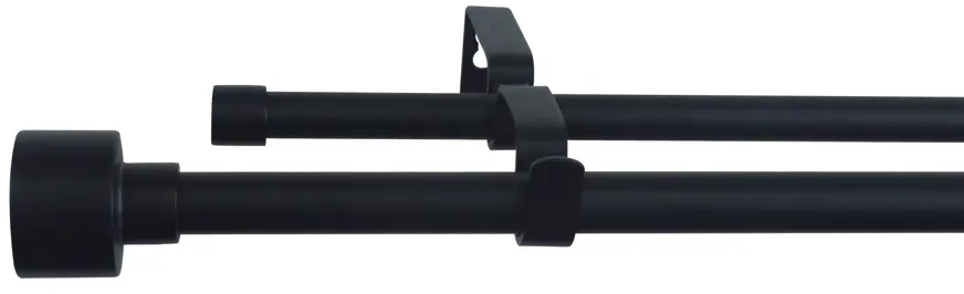 INSPIRE Duplo - двухрядный металлический карниз для штор 160-300 см черный 84407318